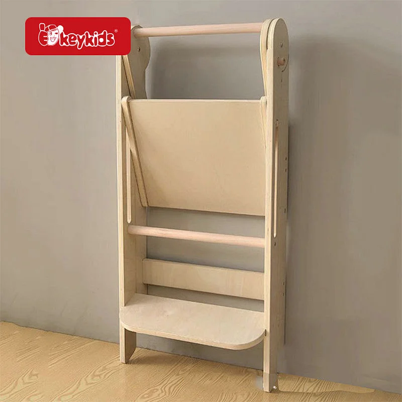 3-Level Height Adjustable Wooden Foldable Kitchen Step Stool for Kids 2-6 Years W08G404