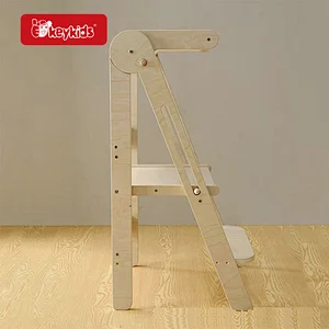 3-Level Height Adjustable Wooden Foldable Kitchen Step Stool for Kids 2-6 Years W08G404